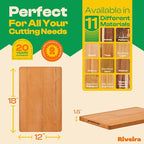 Riveira Cherry Wood Cutting Board – Gourmet Black Cherry Grandeur: 18 x 12 Wooden Cutting Board – Wooden Cutting Boards For Kitchen Decorative – Innovative Juice Grooves Cherry Wooden Chopping Board