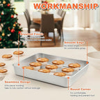 Herogo Baking Pan with Lid, 7 x 9 Inch Stainless Steel Nonstick Deep Pan, Rectangle Cakes Bakeware with Lid for Brownies Casseroles, Non Toxic & Dishwasher Safe, Set of 2