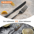 KINGSTONE 20 Piece Teardrop Silverware Set for 4, 18/10 Stainless Steel Flatware Set, Modern Design Cutlery Set for Home/Hotel/Wedding,Mirror Polished and Dishwasher Safe, Black