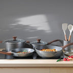 SENSARTE Nonstick Cookware Set 13-Piece, Non Stick Pots and Pans Set with Swiss Granite Coating, Healthy Kitchen Cooking Set, Stay-Cool Handles, PFOA Free