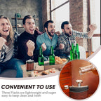 Rtteri 6 Set 8 oz Leather Hip Flasks for Liquor for Men Leak Proof Stainless Steel Drinking Flasks with Funnel Soft Wrap Whiskey Vessels for Wedding Bridesmaid Christmas Gifts (Brown)