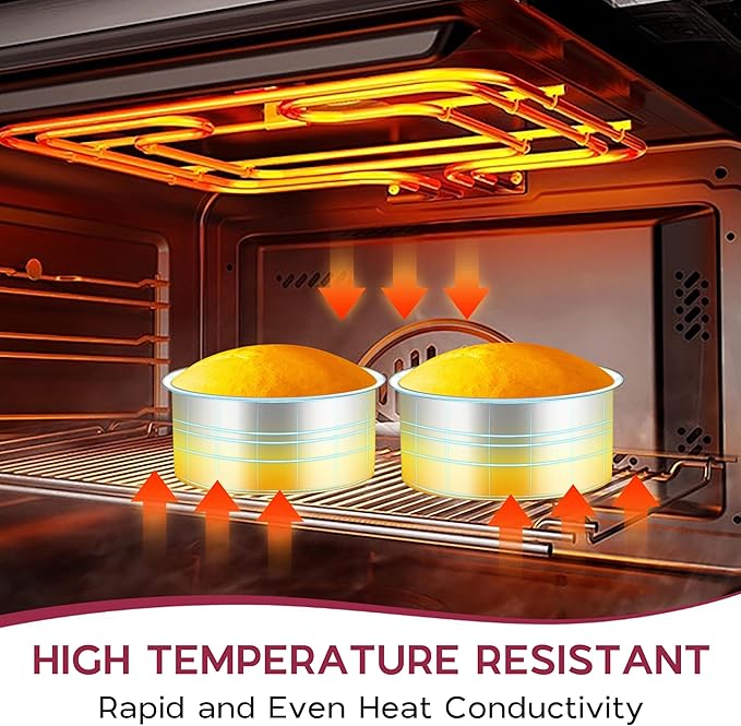 Onader Mini Round Cake Pan Set for Baking, 4 Inch Stainless Steel Baking Pan Tin Set of 3