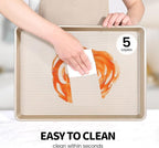 Vinino Baking Sheet Set of 3, Cookie Sheets For Baking with Square Texture Pattern, Thicker Carbon Steel Non-stick Baking Pan Half/Quarter/Jelly Roll Pans Tray for Oven