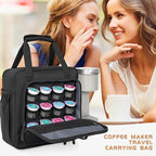 Coffee Maker Carrying Bag Compatible with Keurig K-Mini or K-Mini Plus, Single Serve Coffee Brewer Portable Storage Bag with Extra Pockets, Storage Tote Case With Multiple Pockets for K-Cup