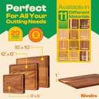 Riveira Walnut Cutting Board Set – Versatile And Durable: Set Of 3 Pcs Rectangular Wooden Cutting Board – Natural Wooden Cutting Boards For Kitchen – Complete Walnut Wooden Chopping Board
