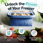 Souper Cubes 1 Cup Silicone Freezer Molds with Lids - Soup Cubes Freezer Tray with Lid - Perfect for Freezing Broth, Rice, Individual Portions, Meal Prepping and More - Blueberry - 2-Pack