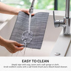 LEXMORE Placemat Set of 4 Vinyl/Plastic Woven Place Mats for Kitchen Table Indoor/Outdoor Washable Placemat Wipeable Dining Table Mats(Dark Gray)