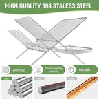 Dish Rack with Drip Tray, Stainless Steel 3-Tier Collapsible Drainer Dish Drying Rack for Kitchen Counter, Sink, Countertop,Cutlery, Dishes Utensils Flatware Holder Set, Reversible Cup Draining Rack