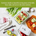 ZWILLING Fresh & Save 2-Piece Small Glass Vacuum Sealer Food Storage Containers with Airtight Lids, Meal Prep Container
