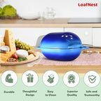 LoafNest: The Original Breadbaking Dutch Oven. 2 Qt Covered Cast Iron Yeast and Sourdough Baker. Non-Toxic Oven-Safe to 500 F [Casserole only]