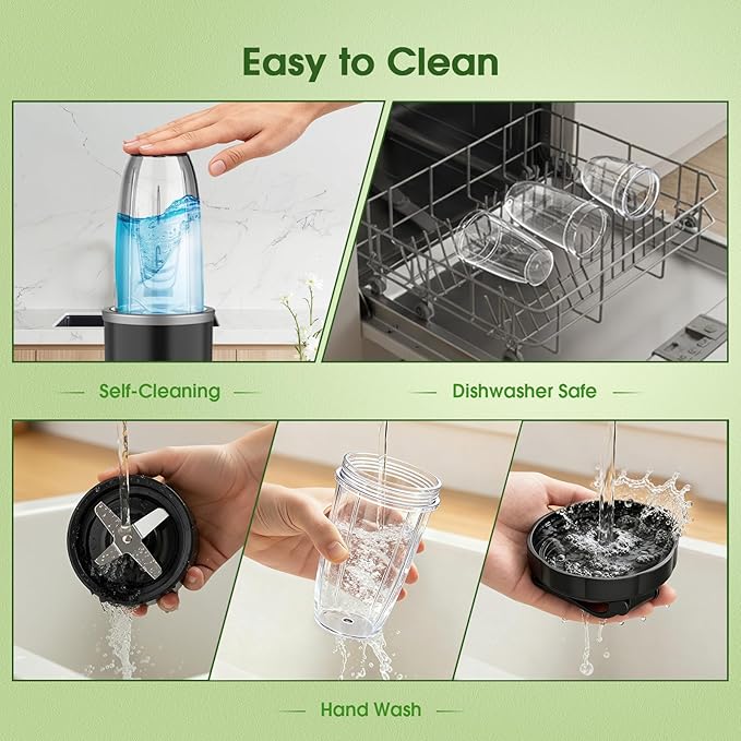 Smoothie Blender Maker 25000RPM Personal Blender for Shakes and Smoothies with 37oz 32oz 23oz Portable Cups Countertop blenders for kitchen, Frozen Drinks, Milkshake, Juice, Ice Crushing, Nuts