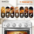 Geek Chef Air Fryer Oven 26 QT, Big Air Fryer, Toast Oven with Bake, Roast, Pizza, Easy to Use & Clean, 6 Slice Toast, Stainless Steel