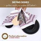 Native Fab Cotton Kitchen Towels - 16x26 inches - Set of 4 - Basket Weave Stripe Dish Towels for Cleaning, Drying Dishes, Absorbent Dish Cloths Set with Hanging Loop - Burgundy Maroon