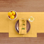 Solino Home Linen Mustard Yellow Table Runner 132 Inches Long - 100% Pure Linen Extra Long Table Runner 14 x 132 Inch for Summer - Fete