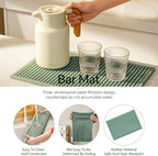 2 Pack Bar Mat, Home Bar Tool Drying Mats, Bar Accessories for The Home Bar Set 18''x12''（Green） for Bars, Outdoor Camping, Bar for Home