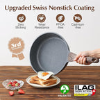 SENSARTE Nonstick Cookware Set 13-Piece, Non Stick Pots and Pans Set with Swiss Granite Coating, Healthy Kitchen Cooking Set, Stay-Cool Handles, PFOA Free