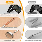 FJNATINH 3Pack Stainless Steel Wok Utensils, Heat-Resistant Wok Spatula and Stainless Steel Ladle Spoon and Kitchen Skimmer for Serving, Turning, Cooking, Soup, Draining