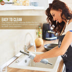 Professional Marble Rolling Pin for Dough - Solid Precise Pizza Dough Roller Marble Rolling Pin for Baking including Silicone Baking Mat, Steel Dough Scraper, Wooden Cradle - Gift for Bakers