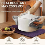 Blue Forest Placemats Set of 4, Dual-Layered Thickened Faux Linen Cloth Place Mats Heat Resistant Machine Washable Wrinkle Free Table Mats Indoor/Outdoor (Purple)