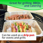 IDL Packaging Full Size Aluminum Steam Table Pans with Lids - Shallow, 21" x 13" x 1.5" (pack of 25) - Disposable Foil Pan for Grilling, Roasting, BBQ, Cooking, Baking, Freezing