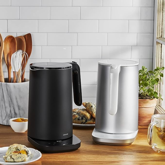 ZWILLING Enfinigy Cool Touch 1.5-Liter Electric Kettle Pro, Cordless Tea Kettle & Hot Water - Black