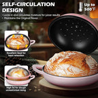 Bread Oven for Sourdough (5.5 QT), Joyfair Enamaled Cast Iron Bread Dutch Oven with Lid, Sourdough Bread Baking Pan with Heavy Duty Dual Handles, Non-Stick & Even Cooking, Oven-safe up to 500°F, Pink