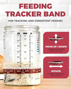 Superbaking Sourdough Starter Jar, Beginner Sourdough Starter Kit, 34oz Wide Mouth Sour Dough Glass Jar with Guides & Recipes, Sourdough Bread Baking Supplies, Sourdough Container Crock