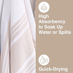 All-Clad Dual-Purpose Kitchen Towels: Highly Absorbent - 100% Cotton, 17"x30" Dish Towels for Cleaning & Drying Dishes & Glassware, 3-Pack, Almond