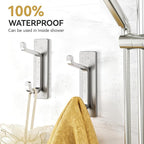 Self Adhesive Wall Hooks for Hanging: Extra Strong 13 LB, Hook for Coat, Towel in Bathrooms, Shower, Kitchen, Wall, Door Hook, Nickel Silver 12 Pack