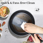 15PCS Pots and Pans Set Non Stick, Kitchen Cookware Sets with Detachable Handle, Ceramic Cookware Sets, Non Stick RV Cookware Cooking Set, Dishwasher ＆ Oven Safe, PFOA Free, Black