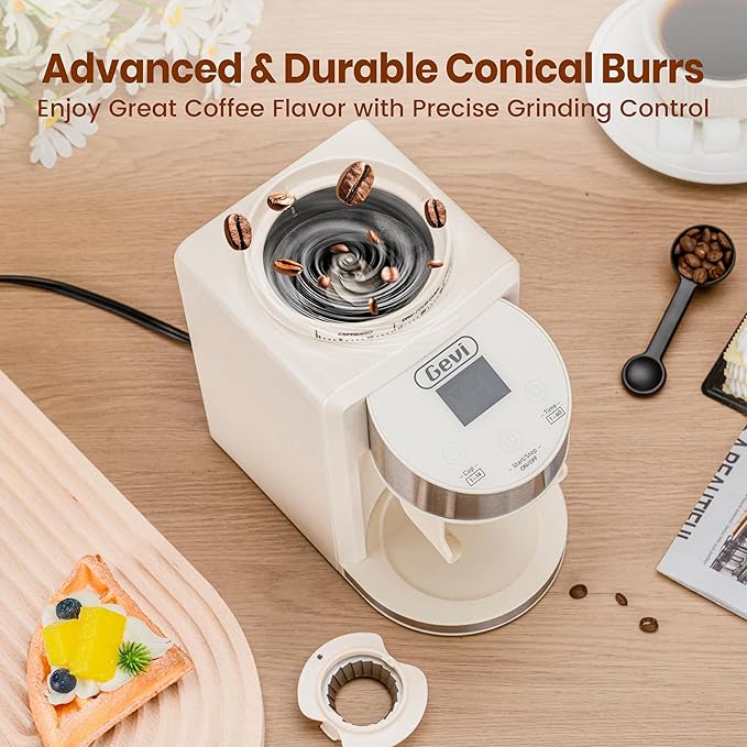 Gevi Espresso Machine 20 Bar with Grinder, Professional Espresso Maker with 35 Precise Grind Settings Burr Coffee Grinders Combos, Super-Automatic Espresso Machines, Gift for Coffee Lover