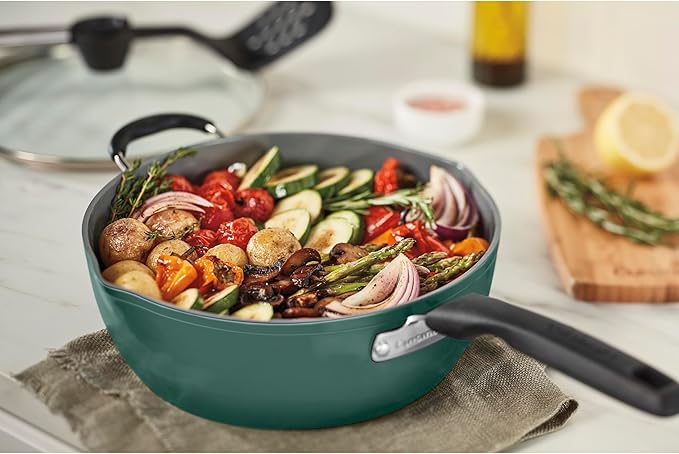 Cuisinart Preferred Pan 4-Pc Set - Sensible Sage Green (4.5 Qt. Multi-Purpose Pan w/Cover, Steamer, Slotted Turner)