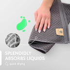 Super Absorbent Kitchen Towels 12 Pack - Premium 100% Cotton Kitchen Towels, 450GSM Thick Machine Washable Gray Dish Towels for Kitchen Drying, Cleaning, Dobby Weave, Unmatched Quality