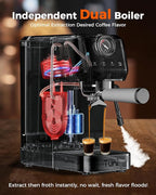 Tuni [𝑼𝒑𝒈𝒓𝒂𝒅𝒆] E2 58mm Dual Boiler Espresso Machine, 20 Bar UKLA Pump Espresso Maker with PID NTC System, Commercial Grade Stainless Steel Semi-automatic Coffee Machine, for Coffee Lovers