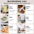 HaWare Kitchen Utensils, 14 PCS Silicone Cooking Utensils Set, Heat Resistant Kitchen Utensils for Non-stick Cookware, Kitchen Gadgets Tools with Spoons, Spatulas, Whisk, Dishwasher Safe (Khaki)