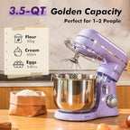 Kitchen in the Box Stand Mixer, 3.5 QT Small Kitchen Electric Stand Mixers, 10-Speed Portable Lightweight Dough Mixer for Daily Use with Egg Whisk, Dough Hook, Beater (Lavender Purple)