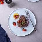 LERATIO Dinner Plates,10.5 inch Ceramic Plates Set of 6,Handmade Porcelain Plates for kitchen with Wavy Edge,Microwave & Dishwasher & Oven Safe,Light weight & Scratch Resistant Dishes Set