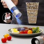 Vzaahu Electric Salt & Pepper Grinder Set Black & White Gorgeous Peppermill, Charging Indicator Light, Type-C Rechargeable, Long-lasting Battery-free, One-hand Operation, Home Cooking, Kitchen