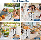 Commercial 11QT Soup Chafer Set, 4 Pack Stainless Steel Round Food Warmers Set with Pot, Notched Lids & Fuel Containers, Soup Warmers Ideal for Buffet Service & Event Catering