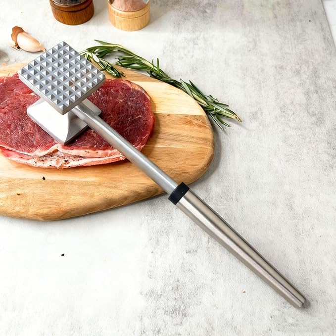 Meat Tenderizer, Heavy Duty and Sturdy Meat Hammer, Masher, Kitchen Double Sided Meat Tenderizer Tool for Tenderizing Steak, Beef, Chicken, and Nuts