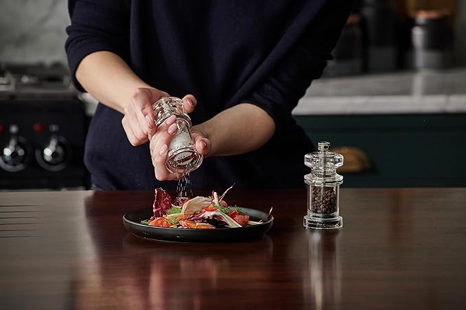 Cole & Mason 605 Refillable Spice Mill - Kitchen & Home Accessory - Table Salt Grinder - Salt Included - Acrylic - Salt Mill 4.5"