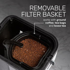 Homecraft 3-Quart Iced Coffee and Tea Maker with Filter Basket, Flavor Enhancer, Adjustable Brew Strength, Black