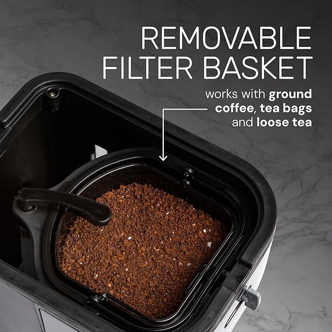 Homecraft 3-Quart Iced Coffee and Tea Maker with Filter Basket, Flavor Enhancer, Adjustable Brew Strength, Black