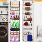8-Tier Over The Door Pantry Organizers, Pantry Door Organizer and Storage with Adjustable Baskets,Heavy-Duty Metal Spice Rack,essential kitchen and home Shelves (Black)