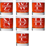 Set Of 7, Personalized Whiskey Glass For Groomsman Gifts, Best Man, Groom, 11oz Old Fashioned Custom Monogrammed Whiskey Glass