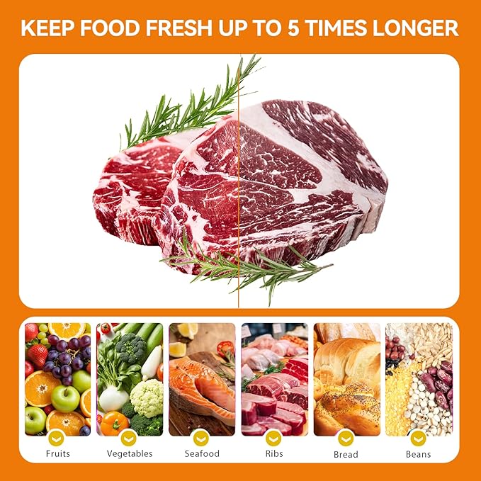 8” x 12” 100 Vacuum Sealer Bags Commercial Grade PreCut Bag Great for Storage, Meal Prep or Sous Vide