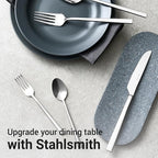Essen Flatware Set for 8, 40-Piece Silverware Set, Premium 18/10 Stainless Steel Utensils with Mirror Finish, Modern Silverware for Daily Use, Hosting, or Housewarming Gifts