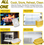 40 Pack 1.5 LB 7.2"×5"×1.8" Aluminum Pans with Lids Heavy Duty, 24 Ounce Disposable Tin Foil Food Containers with Lids for Baking, Meal Prep, Freezer, Heating and Takeout