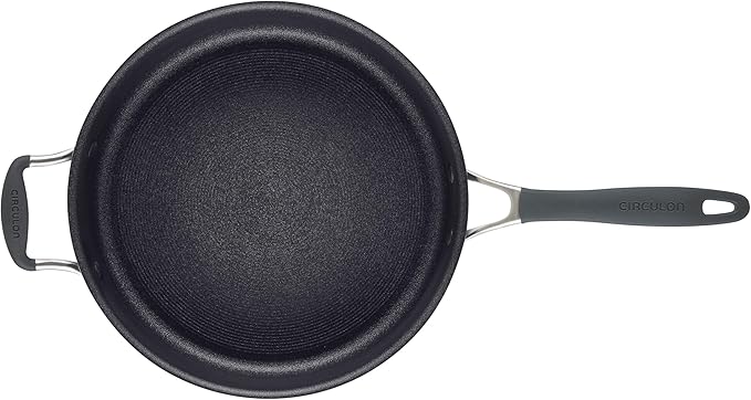 Circulon A1 Series with ScratchDefense Technology Nonstick Induction Sauté Pan with Helper Handle and Lid, 5 Quart, Graphite