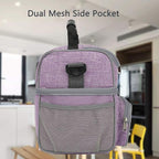 FlowFly Double Layer Cooler Insulated Lunch Bag Adult Lunch Box Large Tote Bag for Men, Women, With Adjustable Strap,Front Pocket and Dual Large Mesh Side Pockets